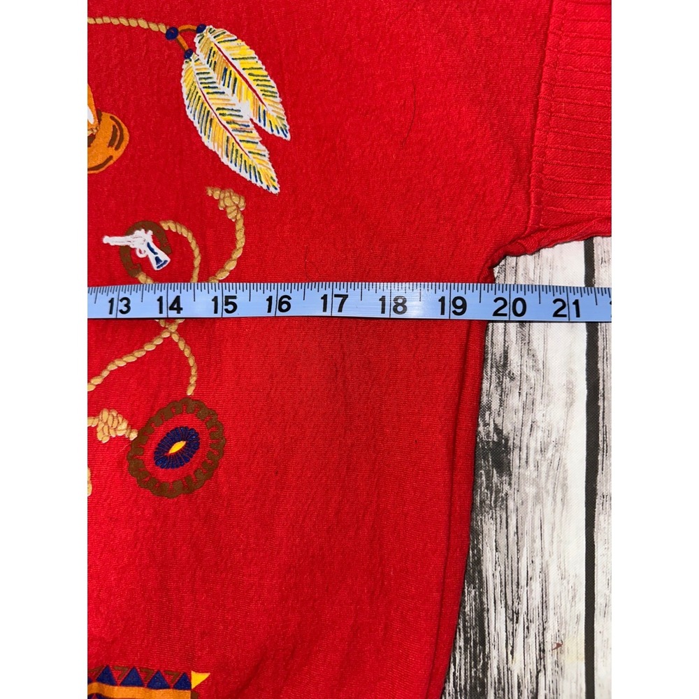 Sloppy Joes Vintage Red Graphic Pullover Western One Size Fits Most 90s - Picture 4 of 11